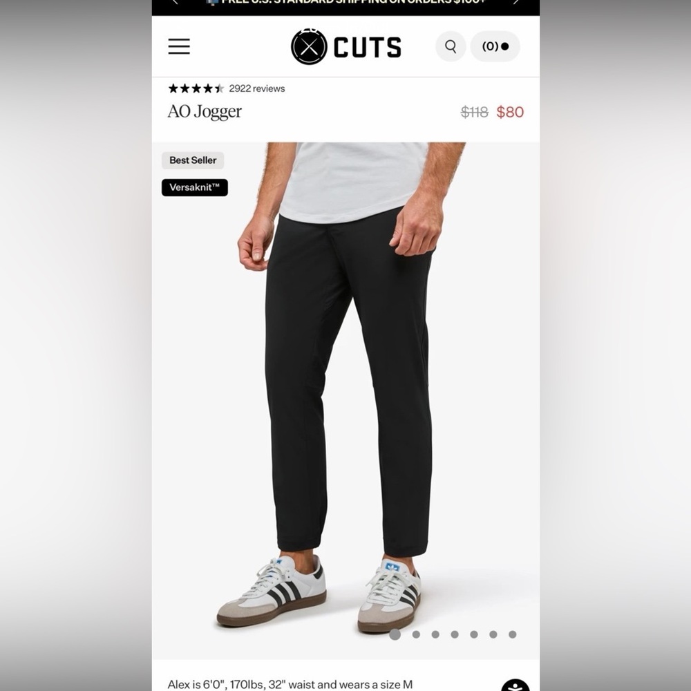 Men’s Cuts jogger Black Pants